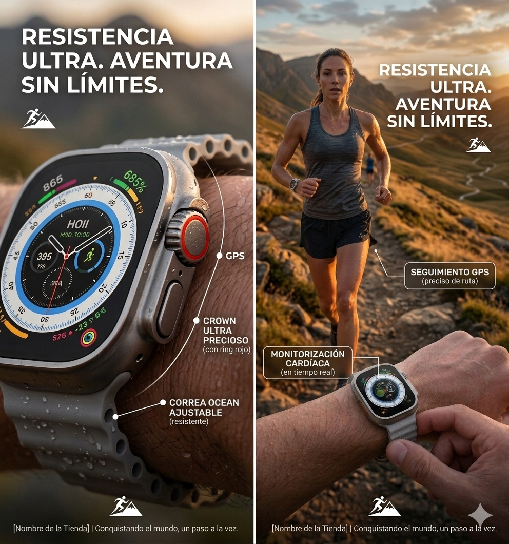 Smartwatch Ultra Pro con 2 correas ( negro + gris )