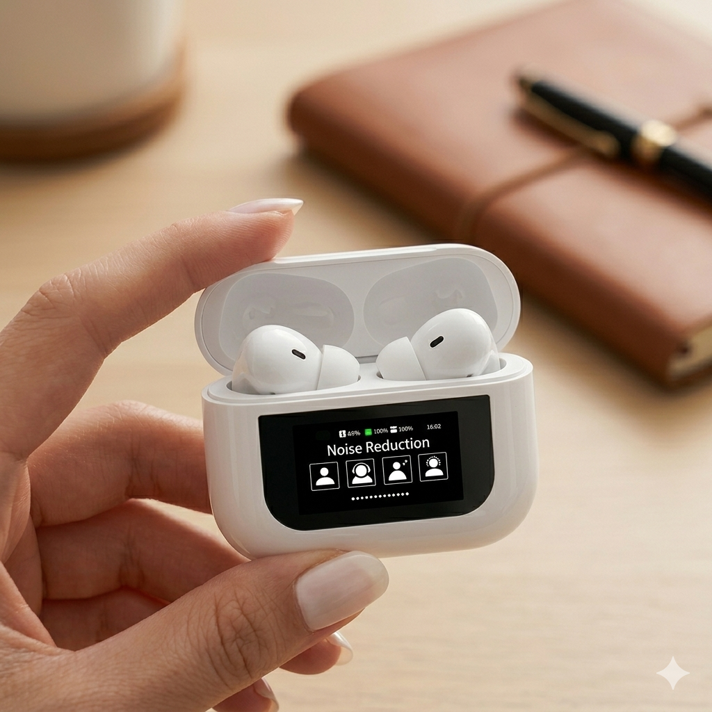 Auriculares Bluetooth con pantalla y Cancelación de Ruido