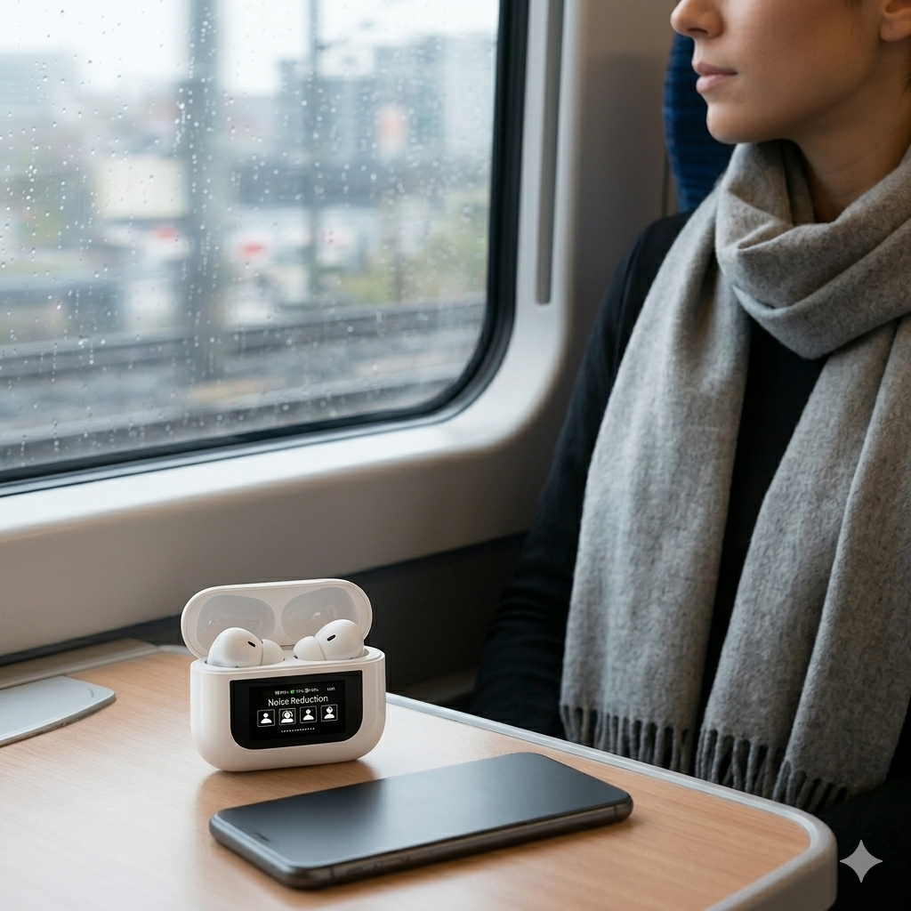 Auriculares Bluetooth con pantalla y Cancelación de Ruido